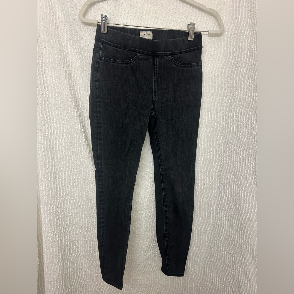 J Crew Black Jeggings Black Denim Leggings Jeans Size 26